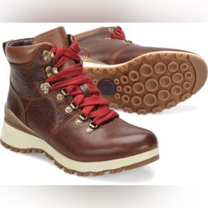 Bionica Womens Dalton red lace up brown leather waterproof hiking boots size 8m